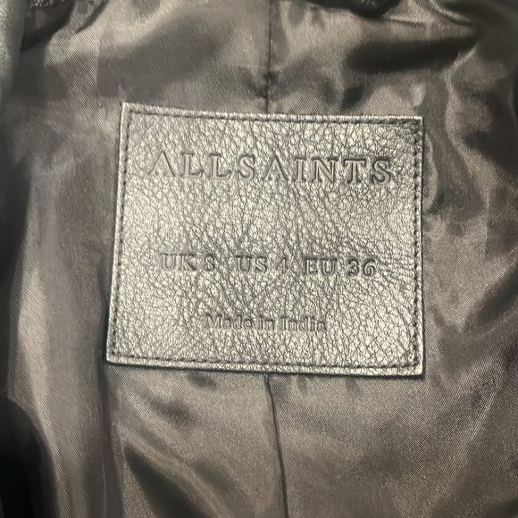 Allsaints cargo women’s Leather jacket Size 4 New No tags - Picture 3 of 6